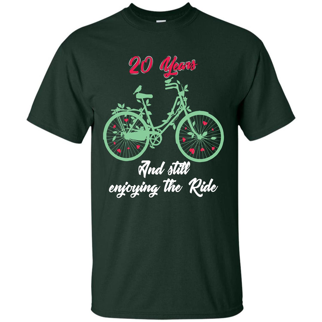 Anniversary T-shirt 20 Years And Still Enjoying The Ride Forest Green