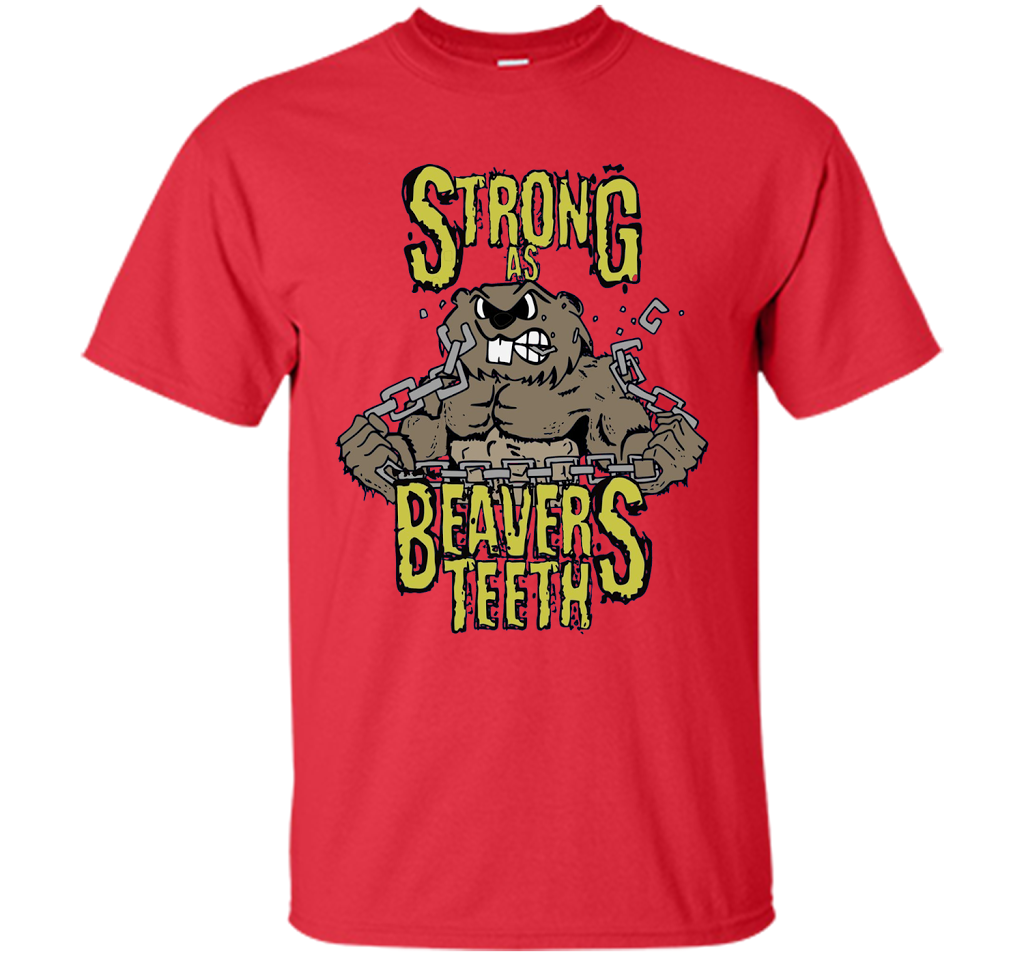 Gym T-shirt Strong As Beaver's Teeth T-shirt Red