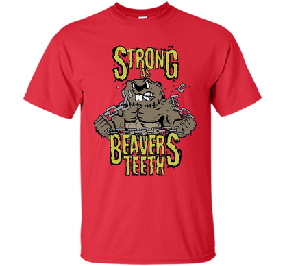 Gym T-shirt Strong As Beaver's Teeth T-shirt Red