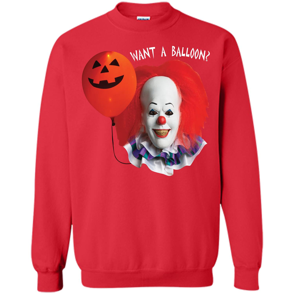 Halloween T-shirt Want A Balloon T-shirt Red