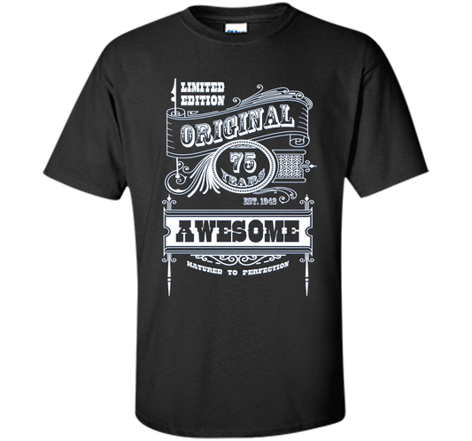Best 75th Birthday Made in 1942 Awesome T-Shirt Gift Idea shirt Black