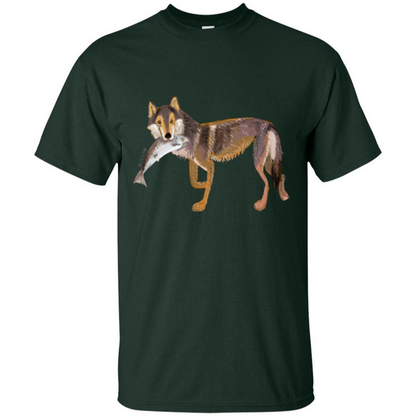 Sea Wolf T-shirt Fish and Wolf Forest Green