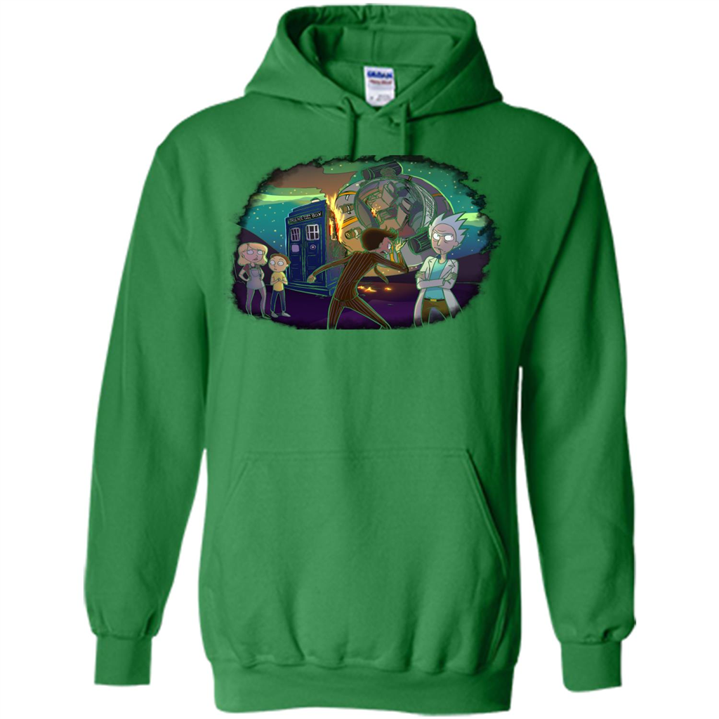 Doctorwho Vs Rick And Morty T-shirt Irish Green