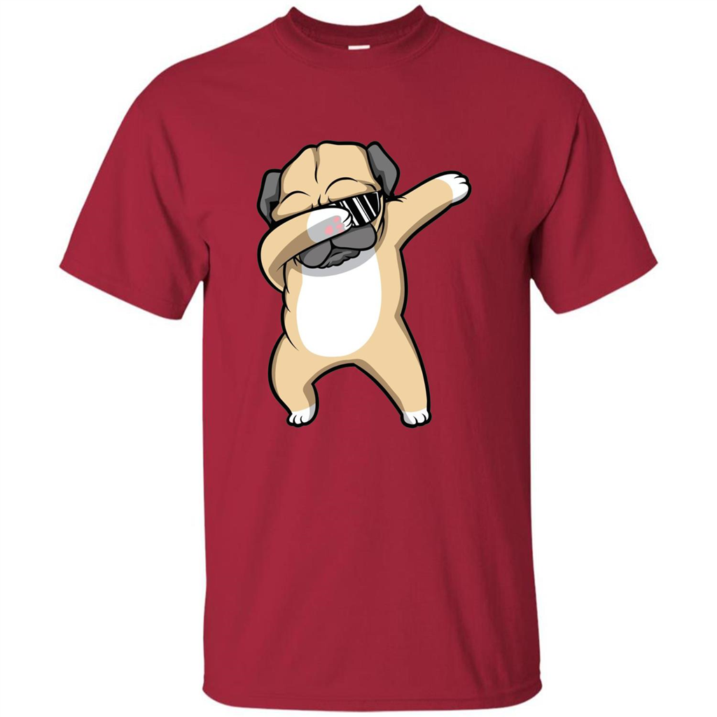 Dabbing Pug T-shirt Funny Cute Dog Dab Dance T-Shirt Cardinal