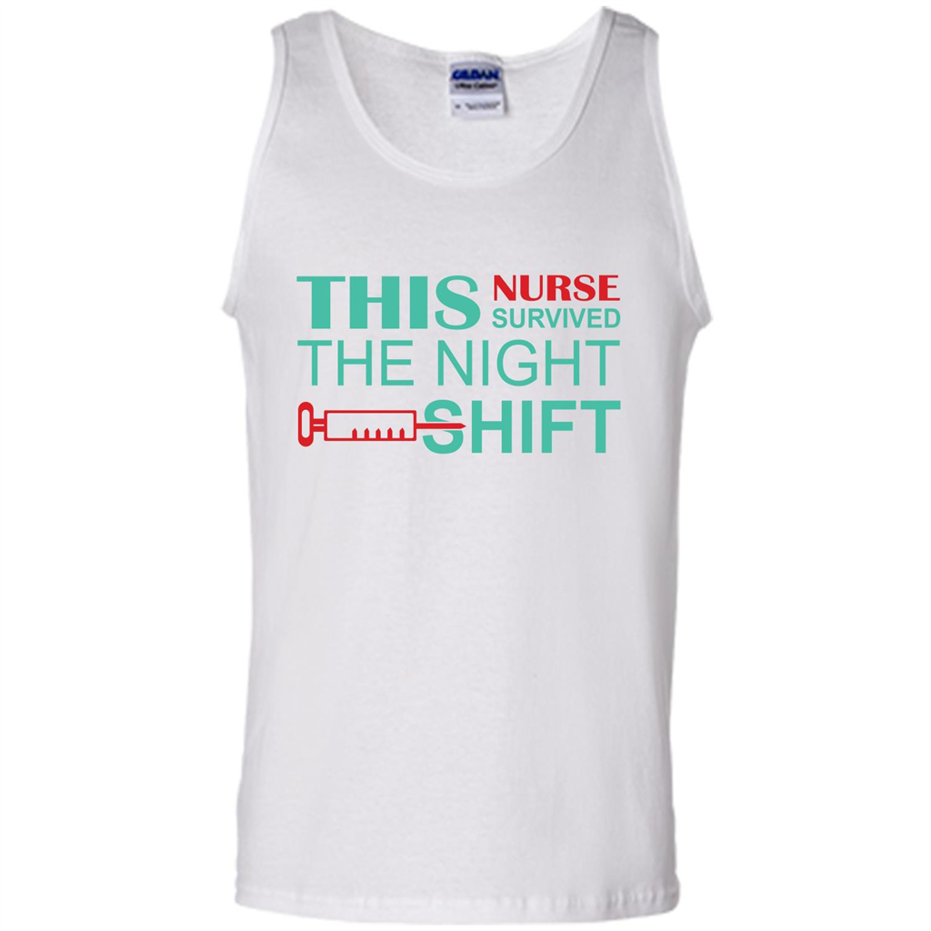 Nurse T-shirt This Nurse Survived The Night Shift White