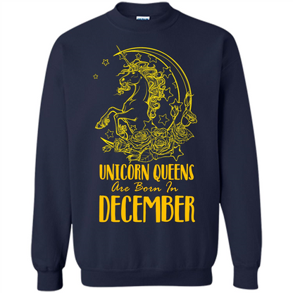 December Unicorn T-shirt Unicorn Queens Are Born In December Navy