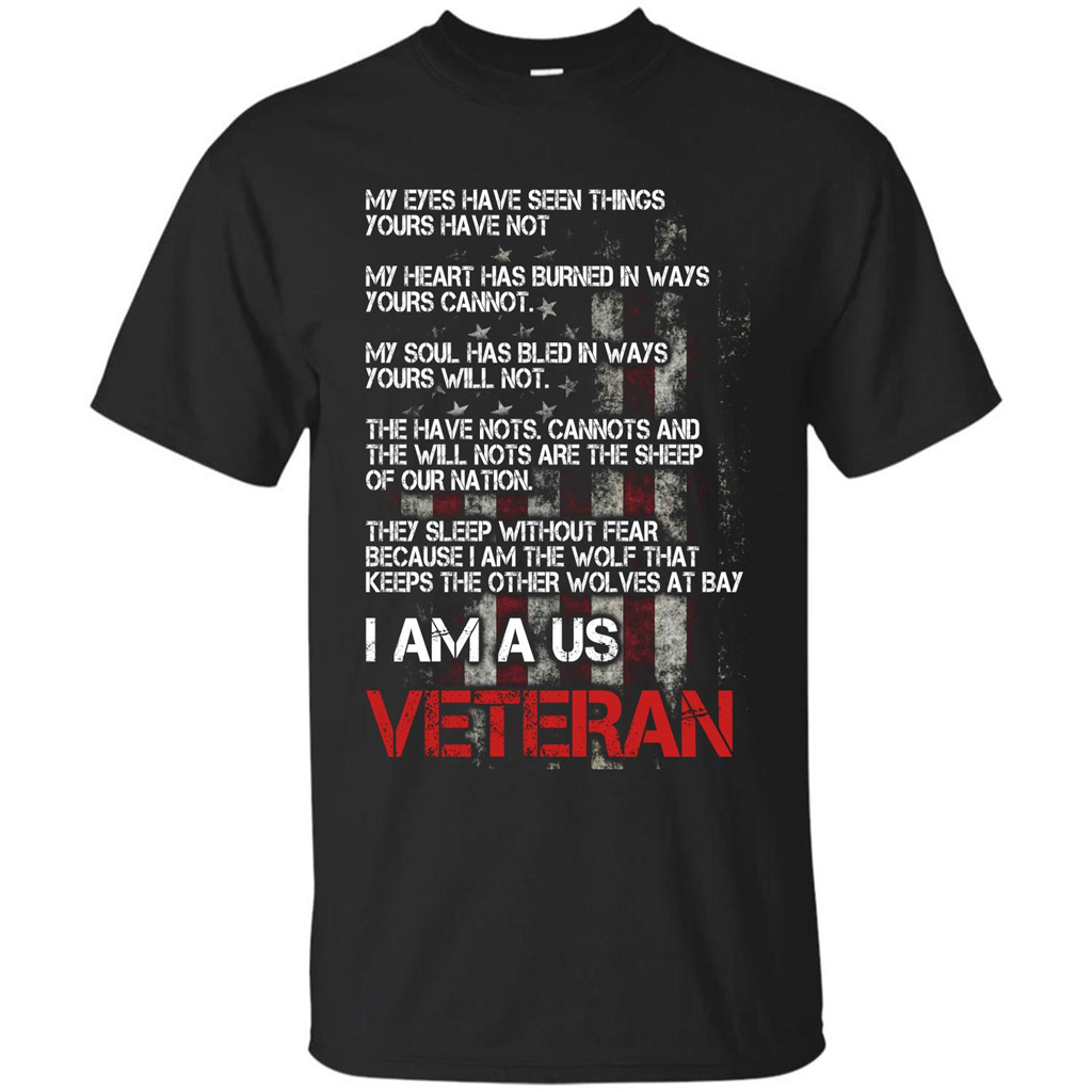 Military T-shirt I Am A Us Veteran T-shirt Black