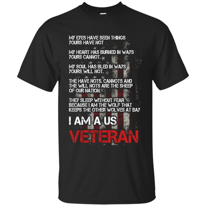 Military T-shirt I Am A Us Veteran T-shirt Black