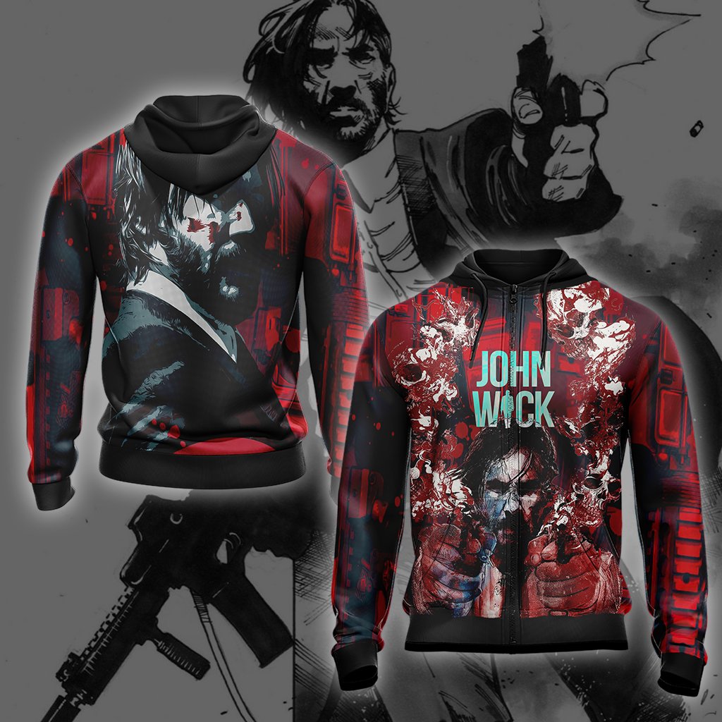 John Wick 2 Unisex Zip Up Hoodie