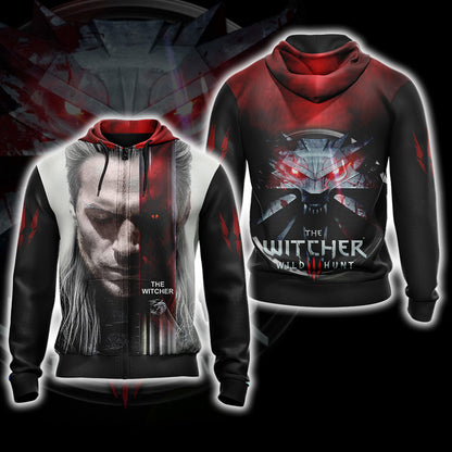 The Witcher Wild Hunt New Look Unisex Zip Up Hoodie 4XL