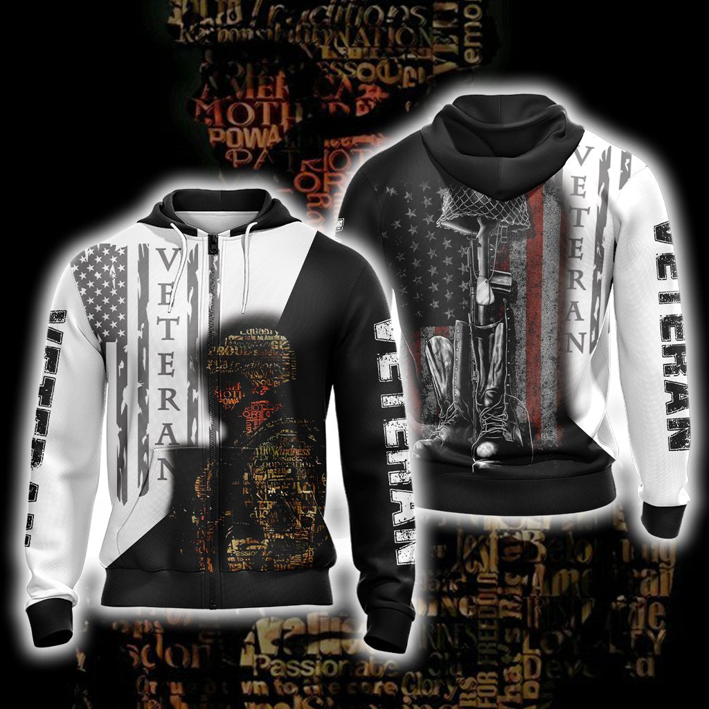 Veteran New Look Unisex Zip Up Hoodie 4XL
