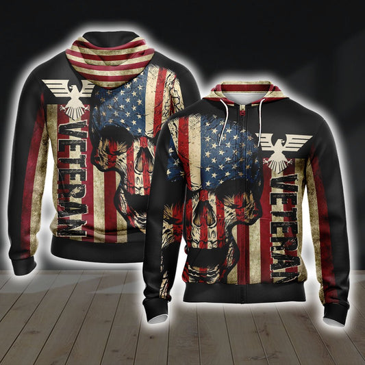 Veteran Unisex Zip Up Hoodie 4XL