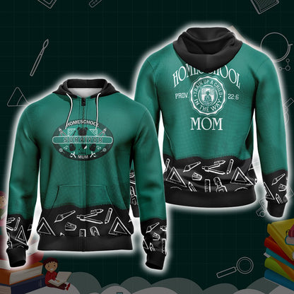 Homeschool Mom Family Unisex Zip Up Hoodie 4XL