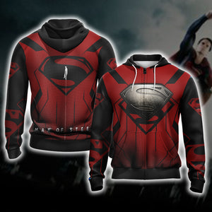 Man of Steel New Unisex Zip Up Hoodie