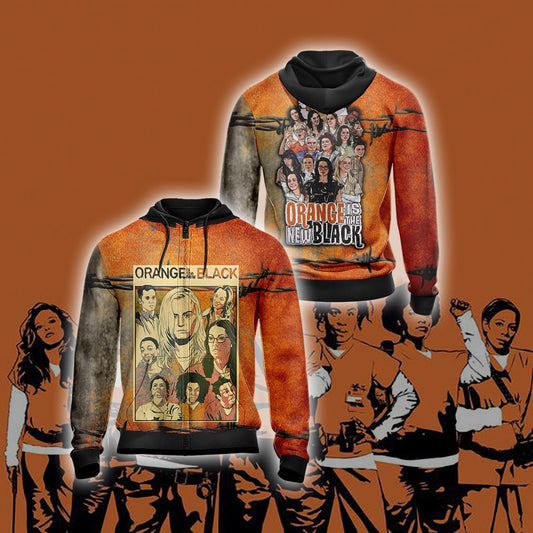 Orange is the new black Unisex Zip Up Hoodie 4XL