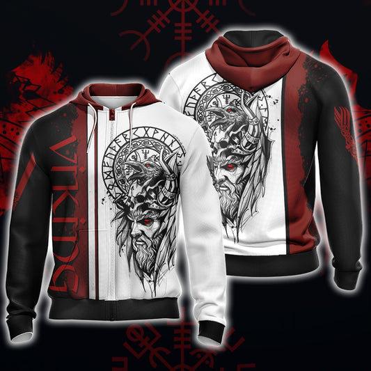 Vikings Unisex 3D Zip Up Hoodie 4XL