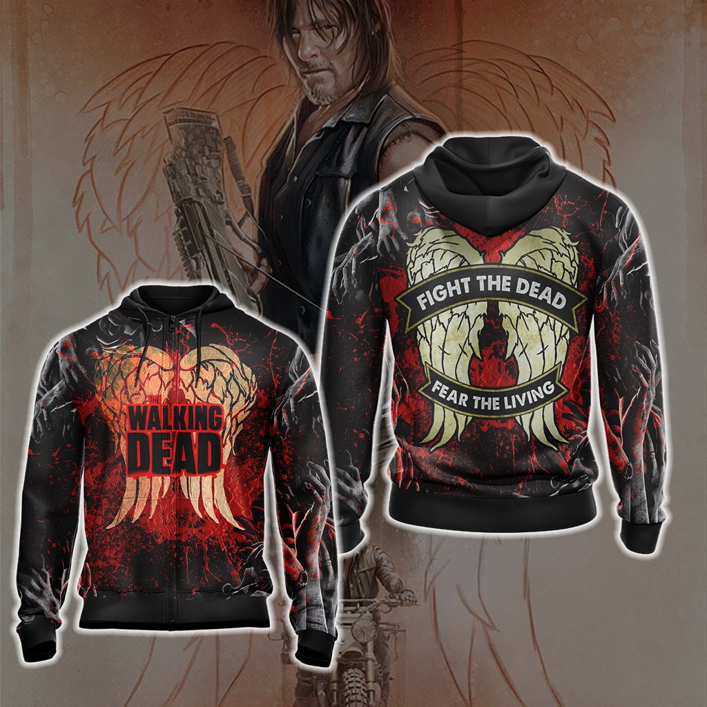 The Walking Dead - Daryl Dixon 3D Zip Up Hoodie 4XL