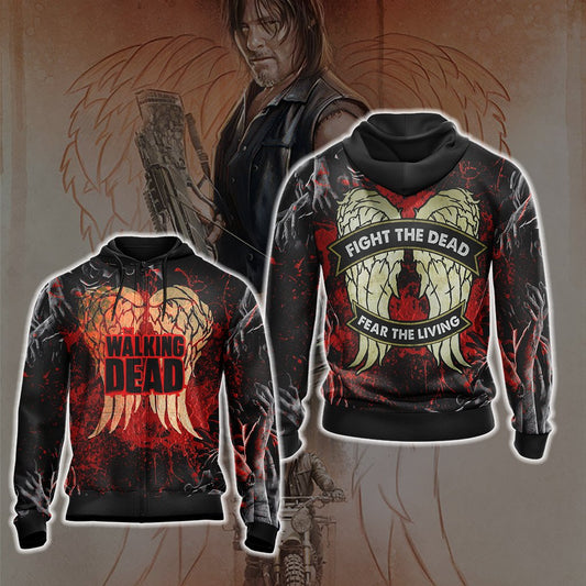 The Walking Dead - Daryl Dixon 3D Zip Up Hoodie 4XL
