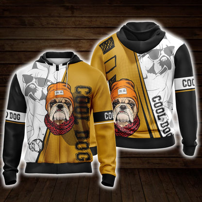 Hipster Pug Dogs Unisex Zip Up Hoodie 4XL