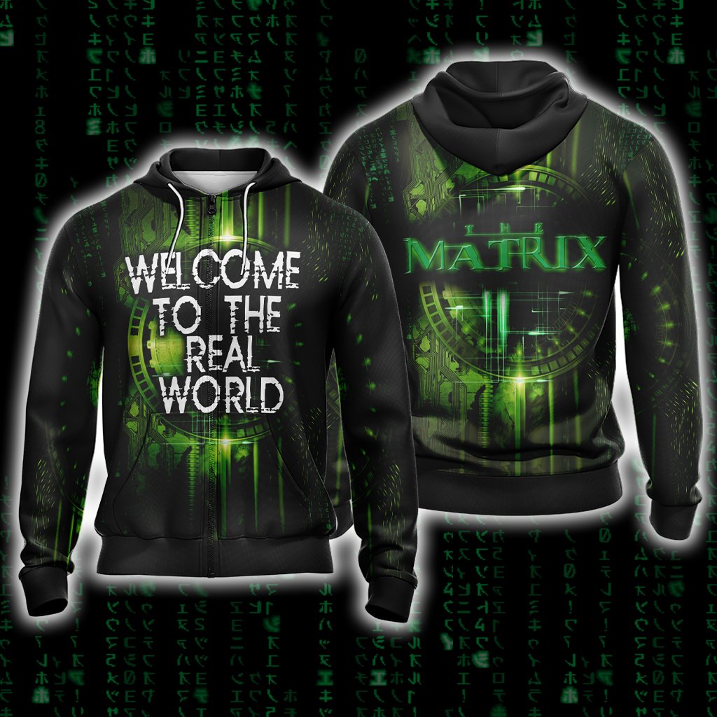 The Matrix Welcome To The Real World Unisex Zip Up Hoodie