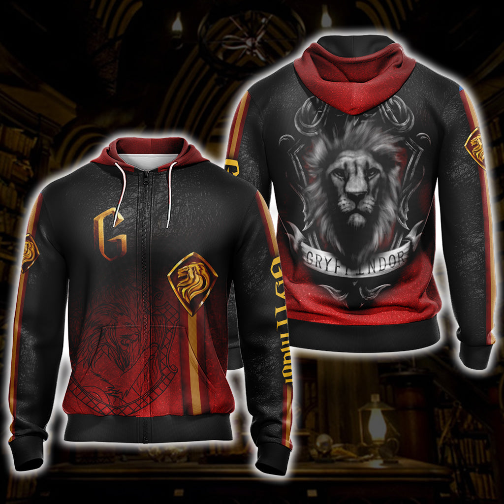 Harry Potter - Brave Like A Gryffindor New Look Unisex Zip Up Hoodie