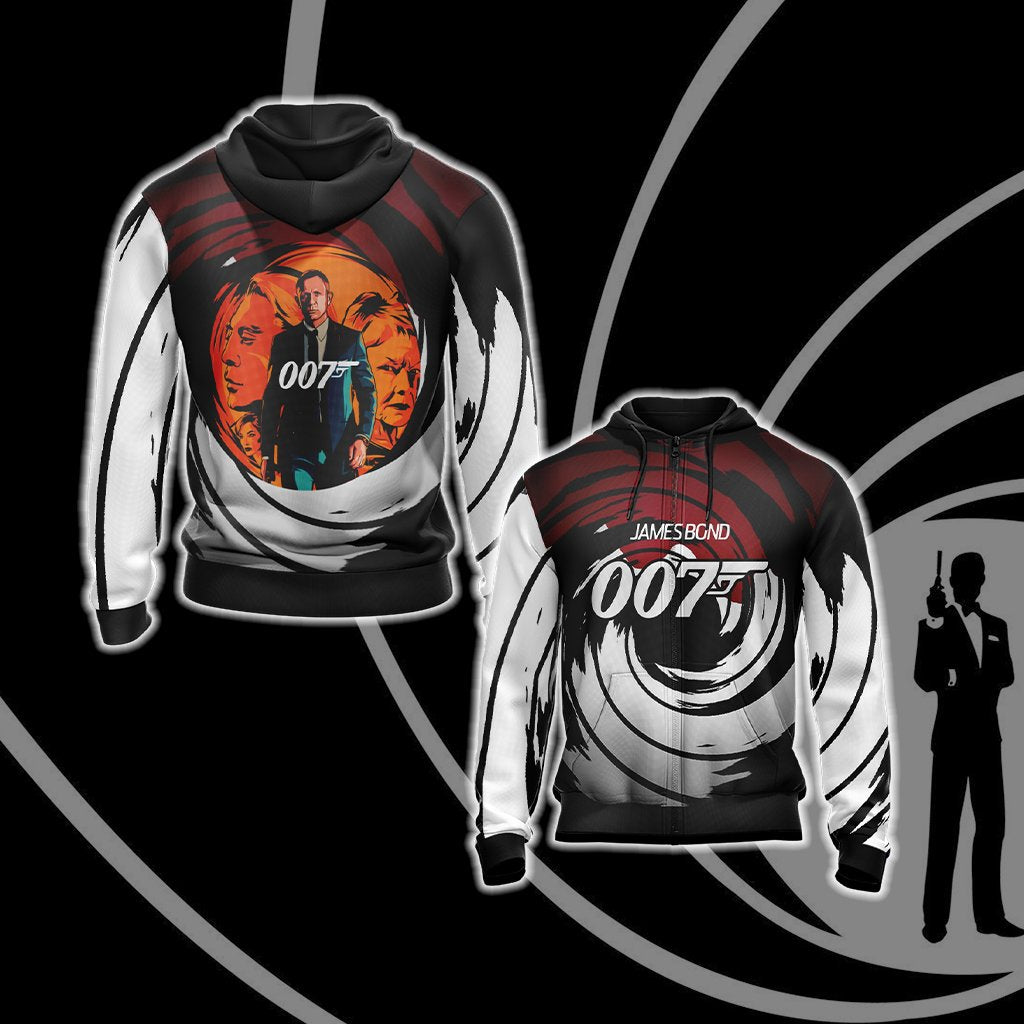 James Bond 007 Unisex Zip Up Hoodie 4XL