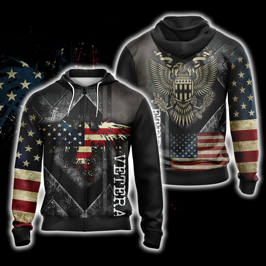 Veteran New Style Unisex Zip Up Hoodie 4XL