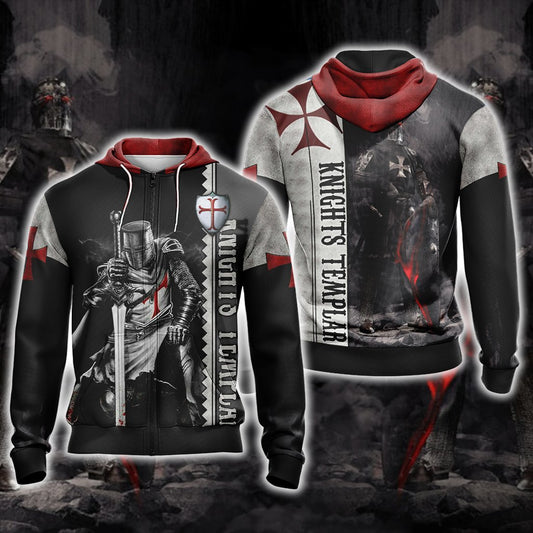 Christian - Knights Templar Unisex Zip Up Hoodie 4XL
