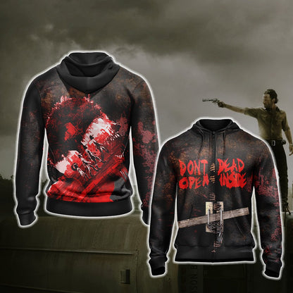 The Walking Dead - Don't Open Dead Inside New 3D Zip Up Hoodie 4XL