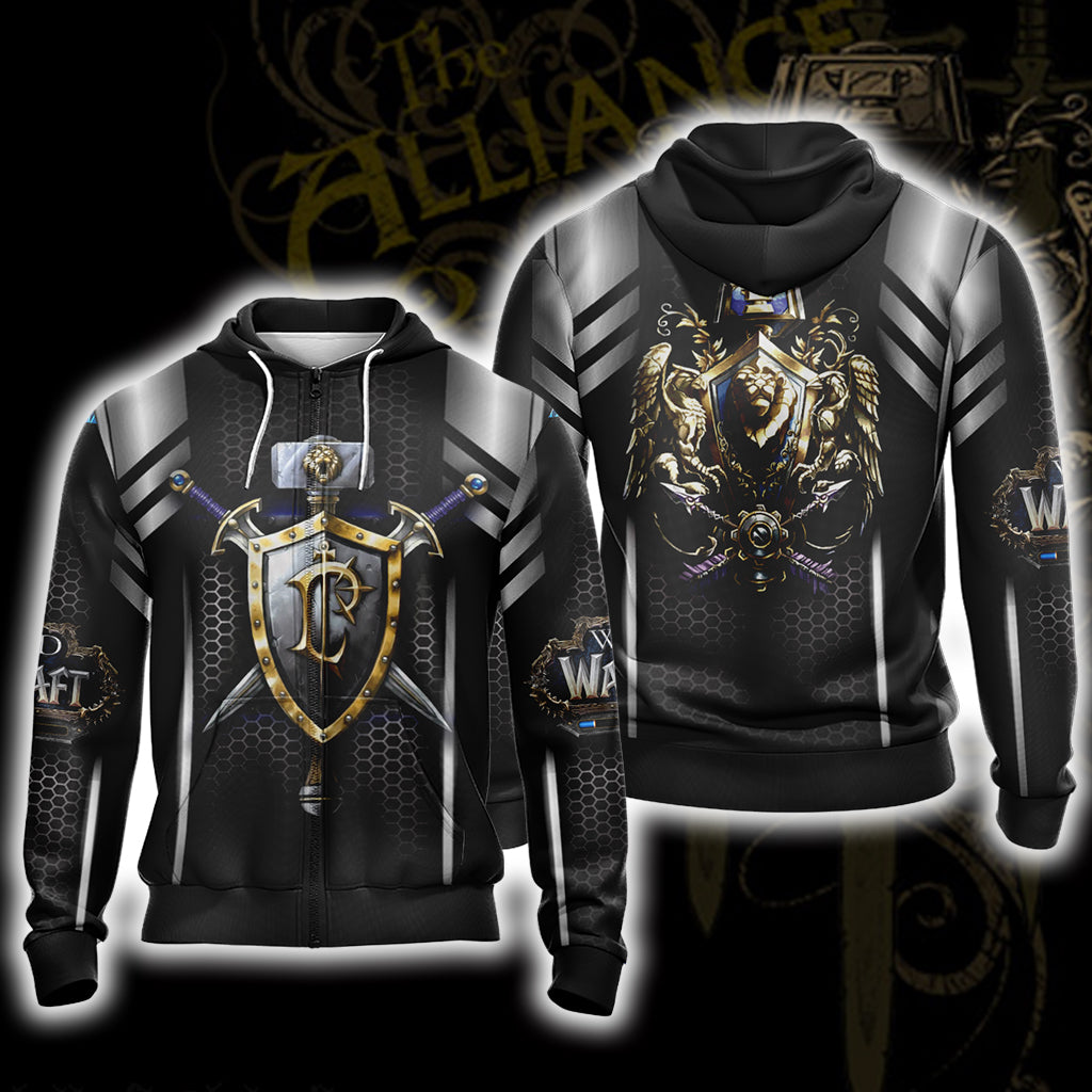 World Of Warcraft - For the Alliance New Look Unisex Zip Up Hoodie