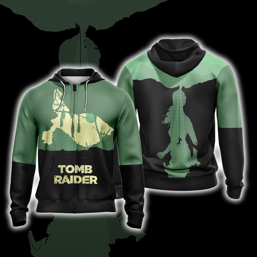 Tomb Raider New Unisex Zip Up Hoodie