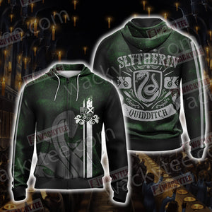 Harry Potter - Slytherin House Quidditch Unisex Zip Up Hoodie