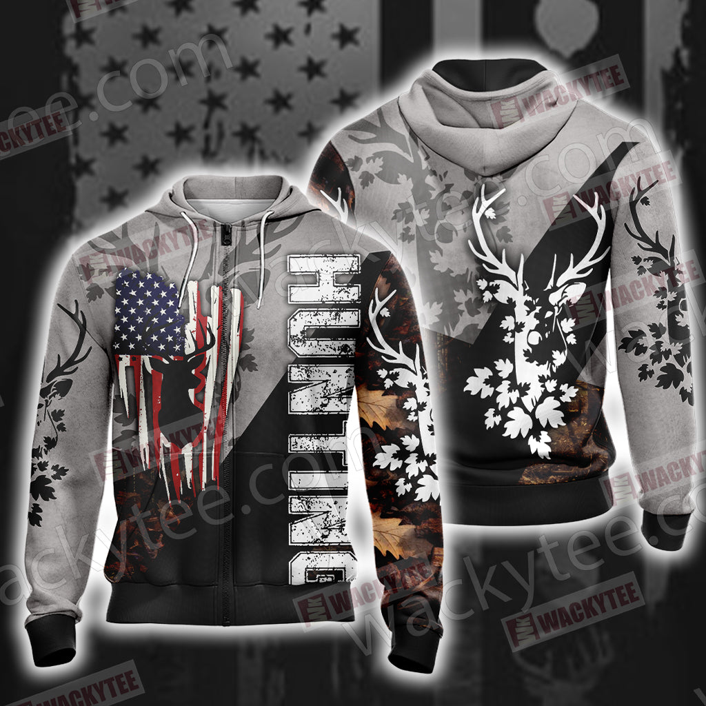 Hunting New Look Unisex Zip Up Hoodie Jacket 4XL