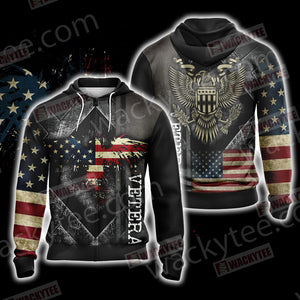 Veteran New Style Unisex Zip Up Hoodie Jacket