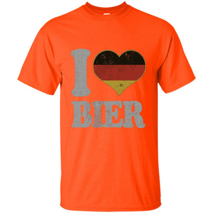 Oktoberfest T Shirt Germany Drinking Beer I Love Bier T-shirt Orange