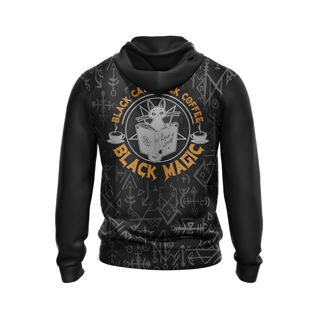 Black Coffee As Good As Black Magic Cat Unisex Zip Up Hoodie