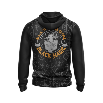 Black Coffee As Good As Black Magic Cat Unisex Zip Up Hoodie