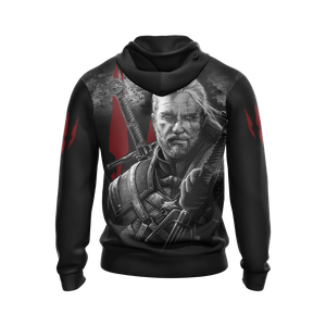 The Witcher - Geralt: "Evil Is Evil" Unisex 3D T-shirt Zip Hoodie   