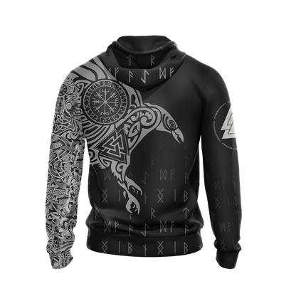 Nordic Warrior Viking Unisex 3D T-shirt Zip Hoodie Pullover Hoodie