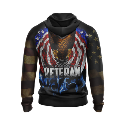 I Am A U.S. Veteran I Believe In God Family And Country Unisex Zip Up Hoodie