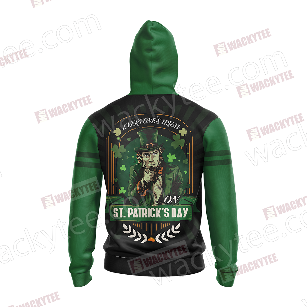 Everyone's Irish Saint Patricks Day Unisex Zip Up Hoodie