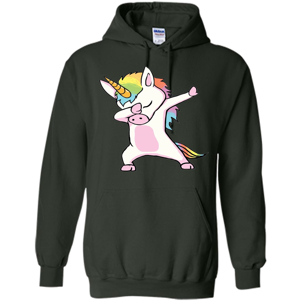 Dab Dance T-shirtUnicorn Cute Dabbing Forest Green