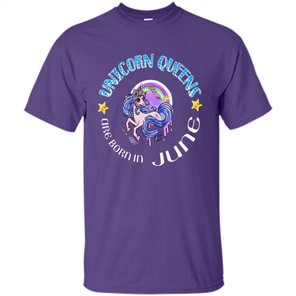 June Unircorn T-shirt Unicorn Queens Are Born June Purple