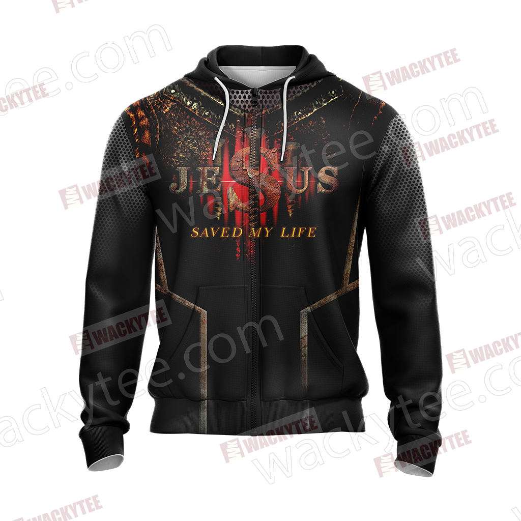 Chirstian Jesus Save My Life Unisex Zip Up Hoodie Jacket