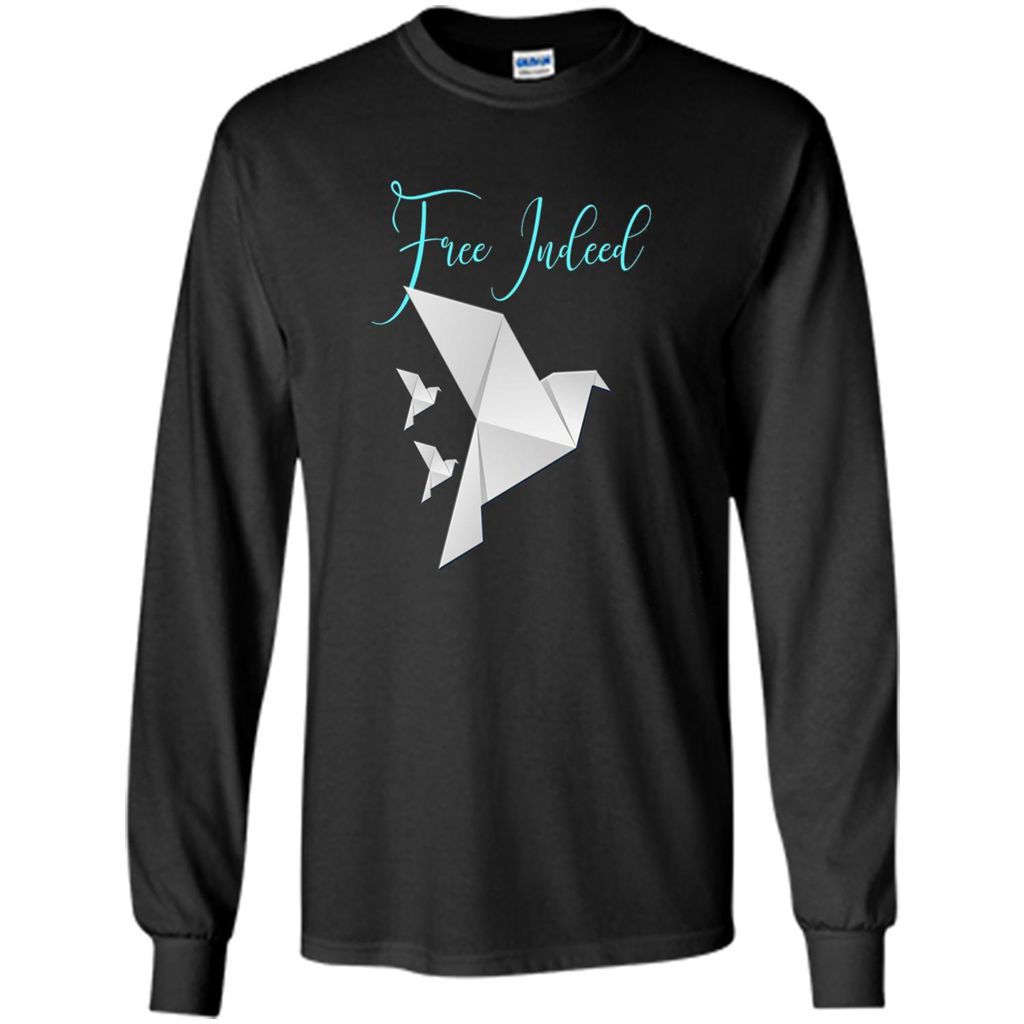 Free Indeed Origami Bird T-shirt Christian T-shirt Black