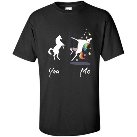 Cute Unicorn You and Me T-shirt Black