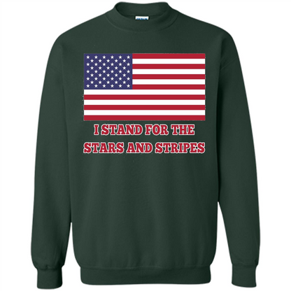 I Stand For The Star And Stripes American Flag T-shirt Forest Green