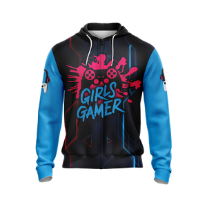 Girls Gamer Gaming Lovers Unisex Zip Up Hoodie