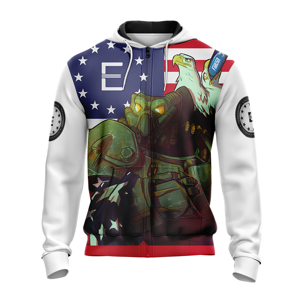 Fallout - Enclave Flag Unisex Zip Up Hoodie