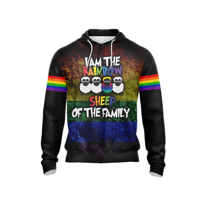 LGBT - I Am Rainbow Sheep Of The The Family Unisex Zip Up Hoodie